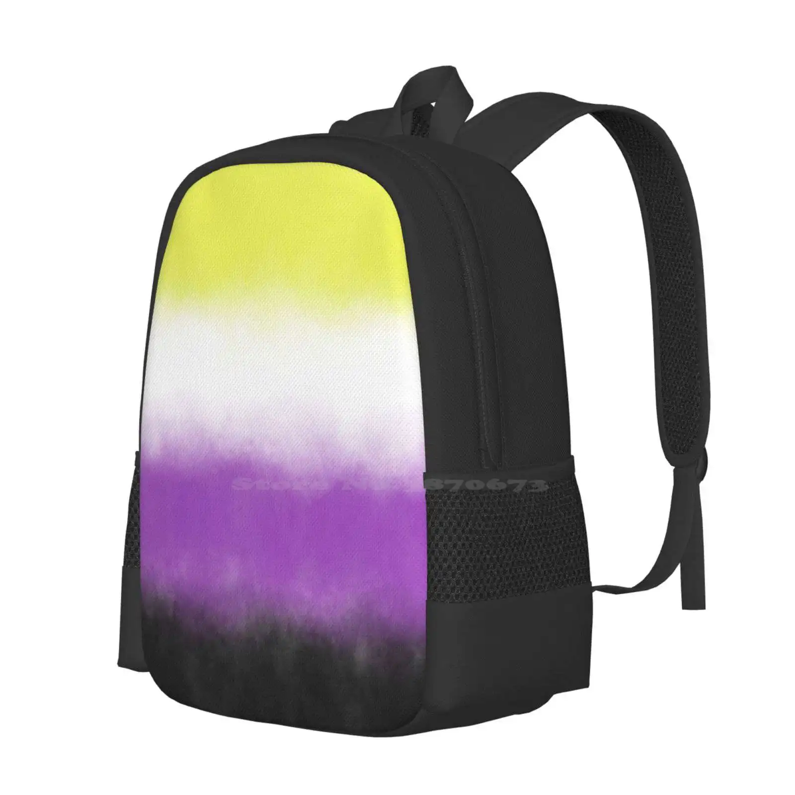 Nonbinary Pride !! Hot Sale Schoolbag Backpack Fashion Bags Enby Queer Lgbtq Gay Lesbian Bisexual Nonbinary Pride Flag