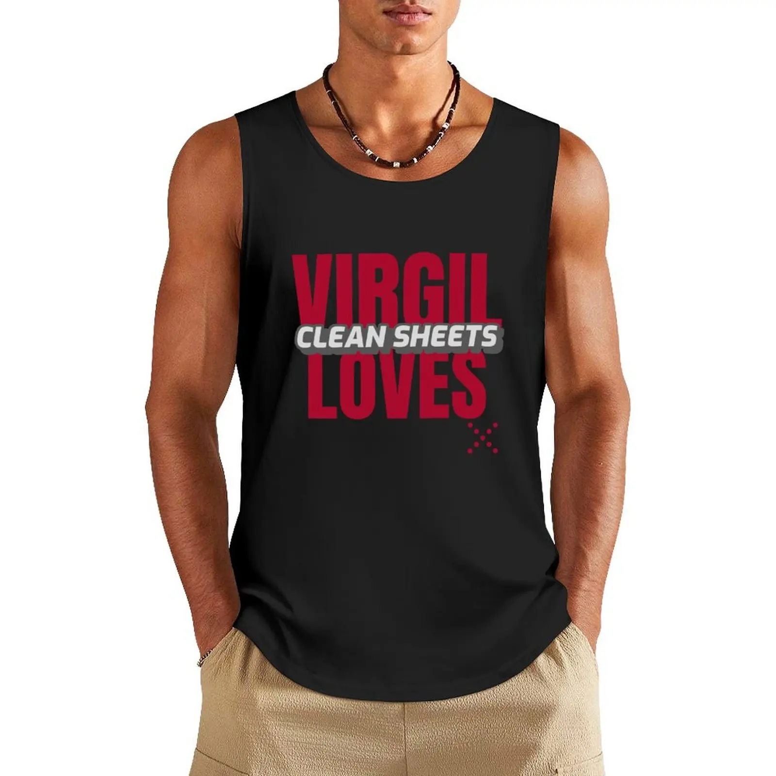 Virgil Loves Clean Sheets - Funny Tank Top summer 2024 gym Men's t-shirts Vest gym shirts