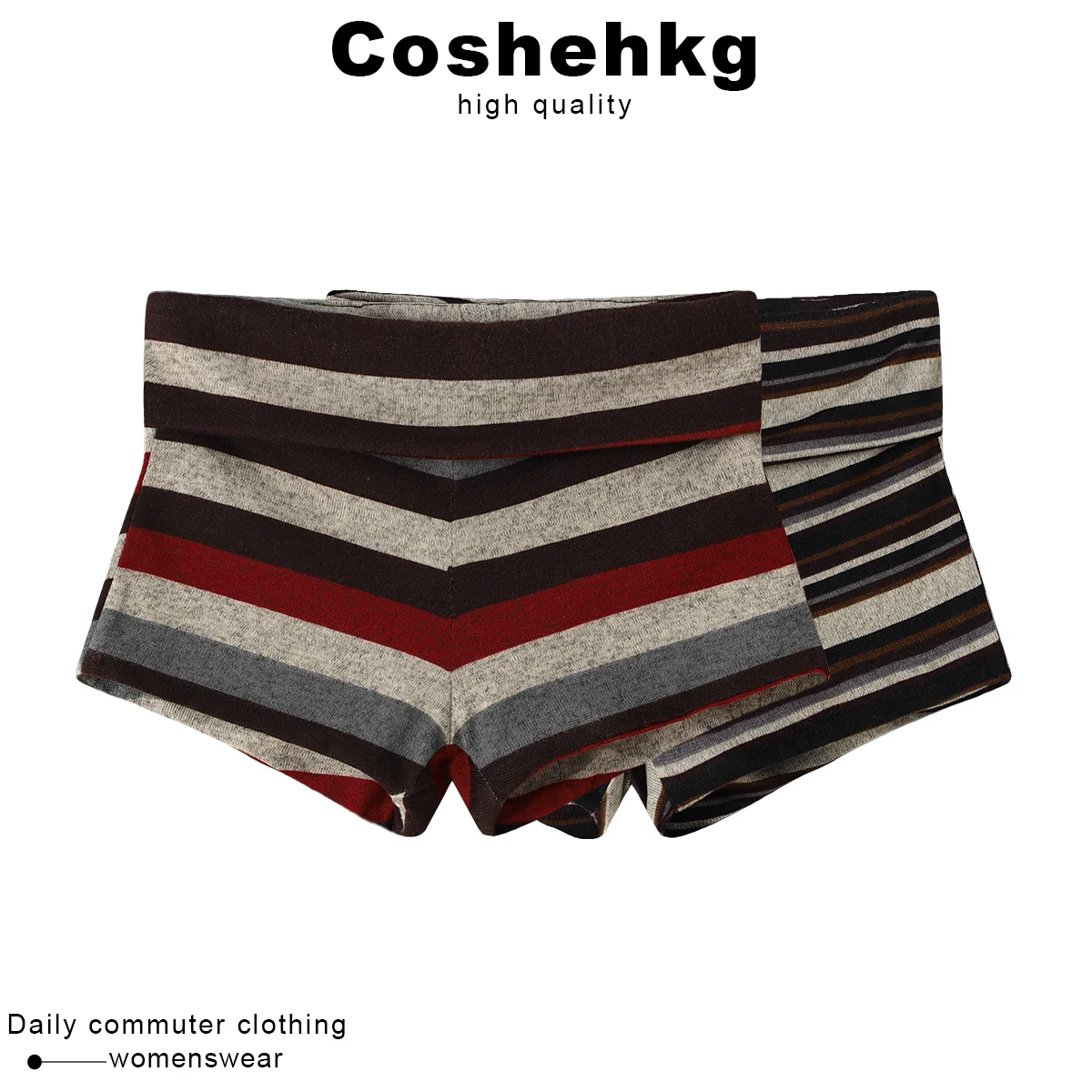 Low Waist Slim Fit Striped Women's Short Pants Elastic Casual Trousers Winter Style Fashionable And Comfortable Bottom Wear