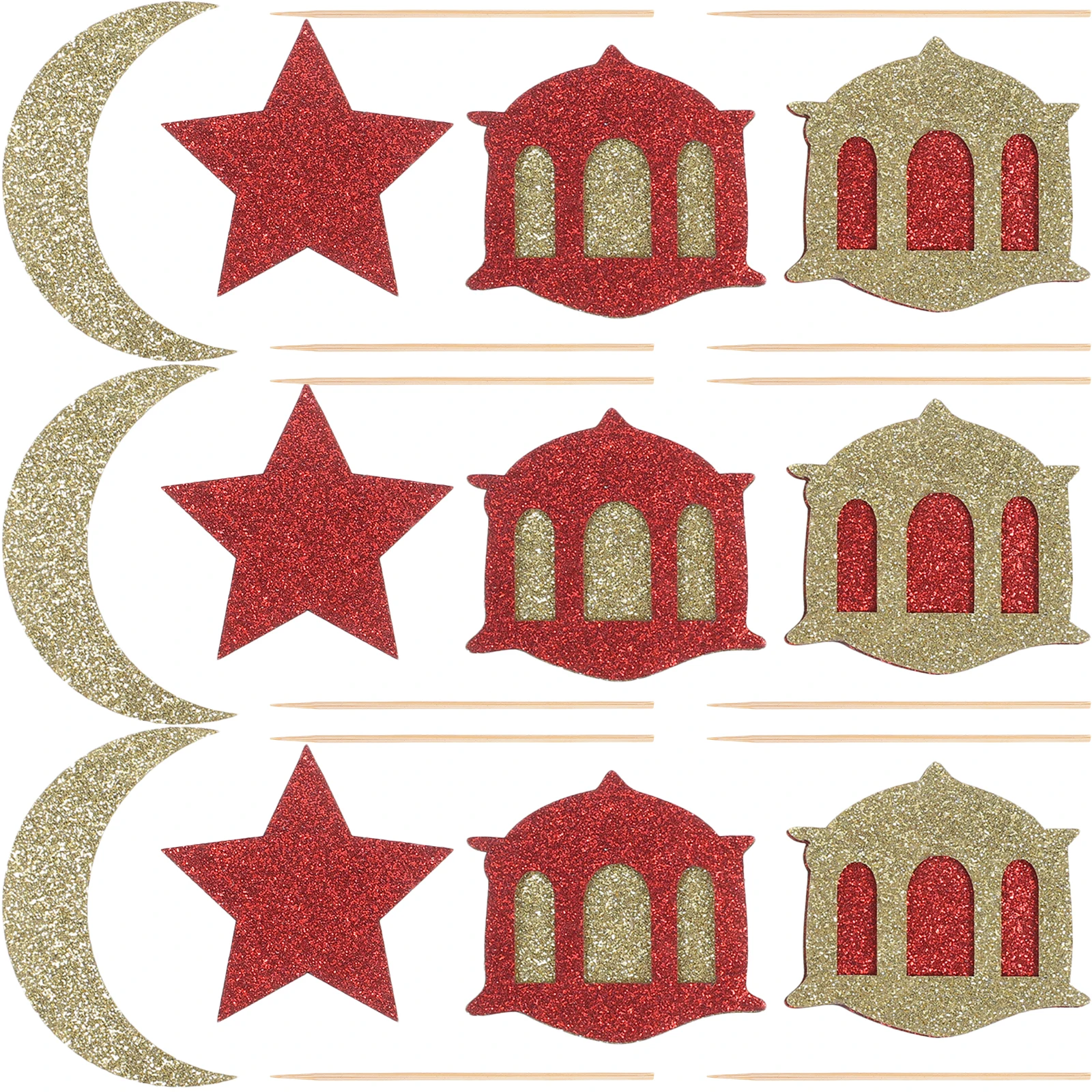 

40pcs Decorations Eid Theme Eid Theme Baking Toppers Baking Toppers Lightweight Cupcake nament Dessert Tool Ramadan Party