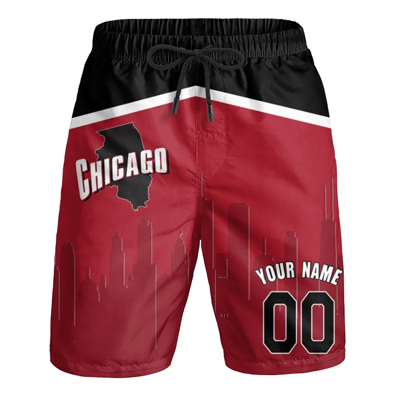 Miami City Graphic Basketball Fans Shorts Gifts Pants 3D Hip Hop y2k Board Shorts Summer Hawaii Swimsuit Cool Surf Swim Trunks