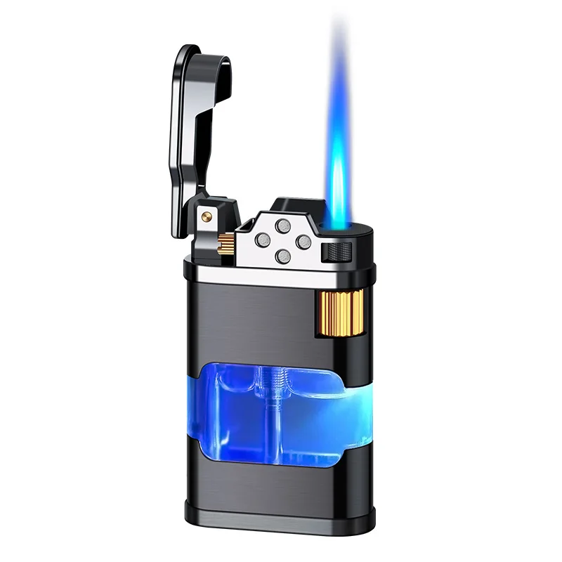 Metal Flame Gas Lighter Metal Torch Turbo Unusual Wholesale Creative Windproof Blue Butane 1300C Cigar Lighters Gadgets for Men