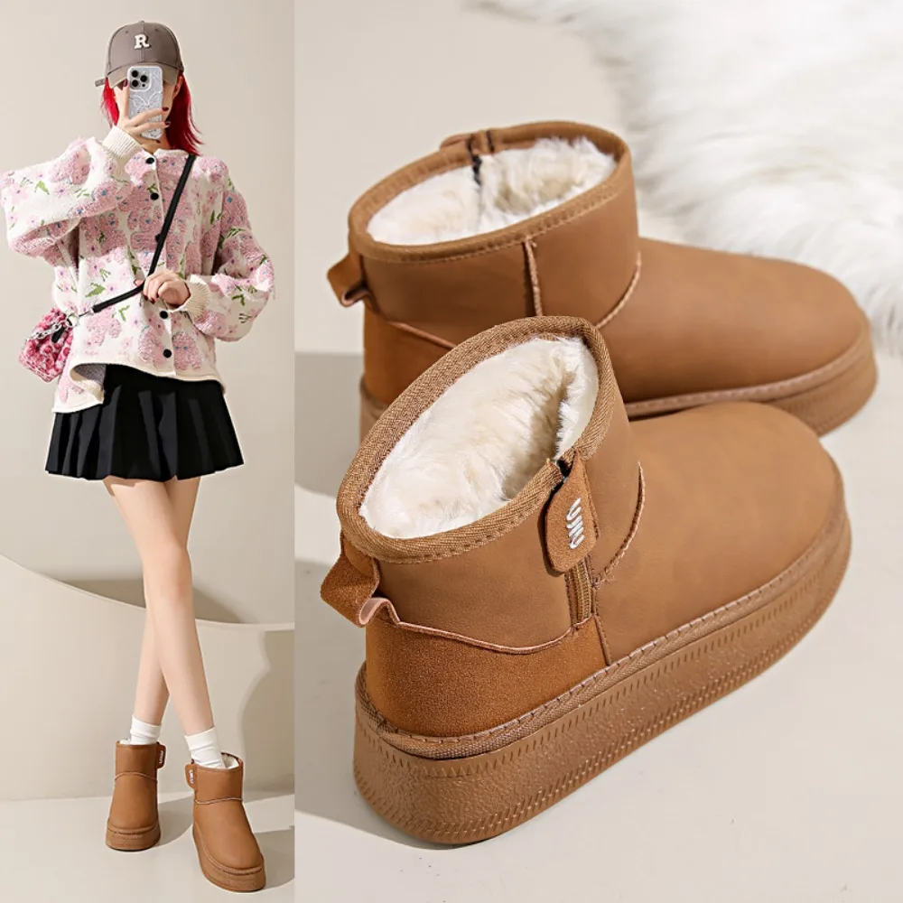 

2025 New Winter Warm Cotton Shoes -Thick Fleece Slip-On Snow Boots,Non-Slip Snowland Casual Footwear,All-Match Style shoe maker