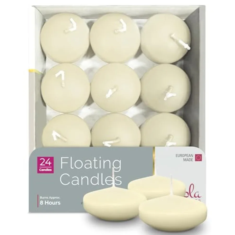 

Premium Floating Candles - 8 Hour - 24 Pack - European Made