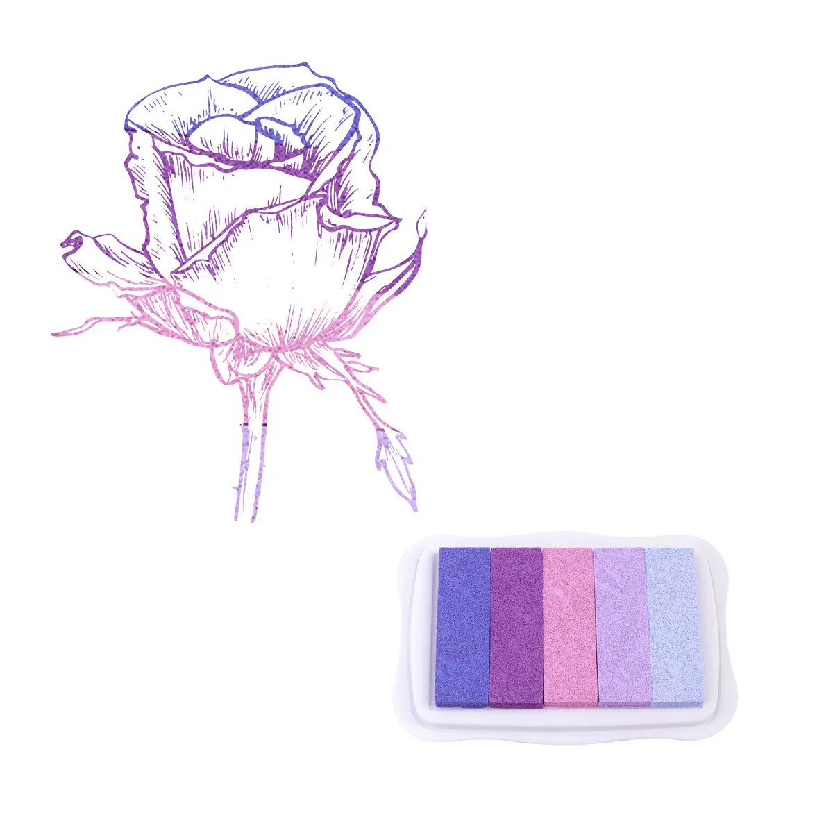 Tampone di inchiostro sfumato 5 colori Timbro artigianale ad asciugatura rapida a base d'acqua per bambini Scrapbooking Tessuto Legno Progetti fai da te Artigianato d'arte