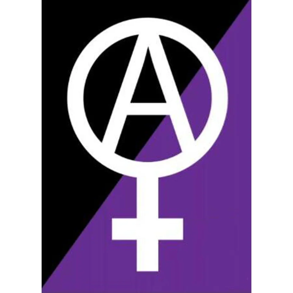 Anarchy 5'x3' BANNER 2X3FT HALF BLACK HALF PURPLE ART vertical Flag