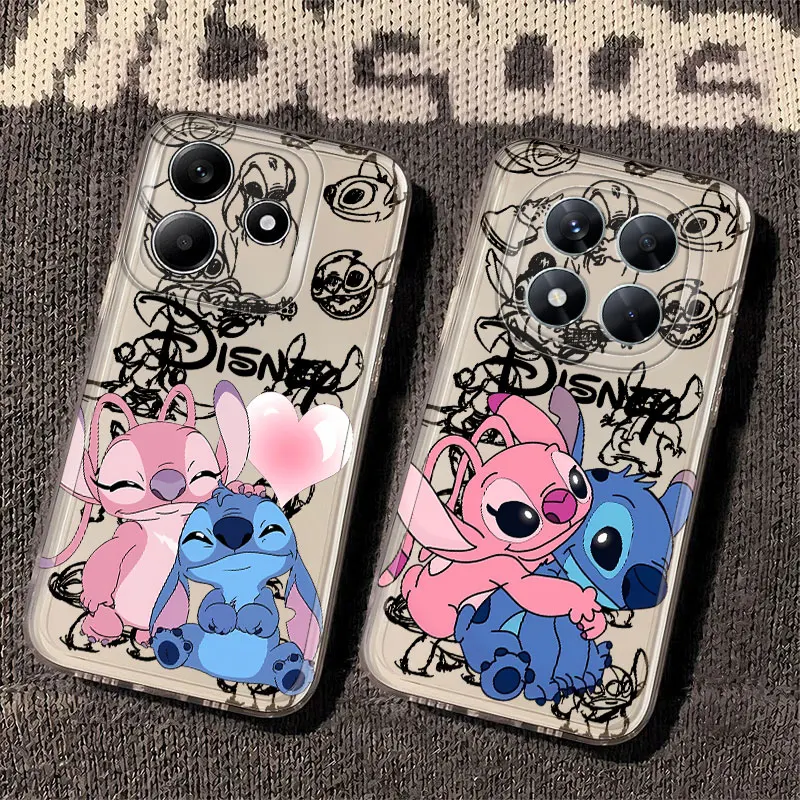 Custodia per telefono per Xiaomi Redmi Note 12S 10Lite 11 14 13 12 Pro Plus 10S 11S 10Pro Cover trasparente Disney Stitch Love