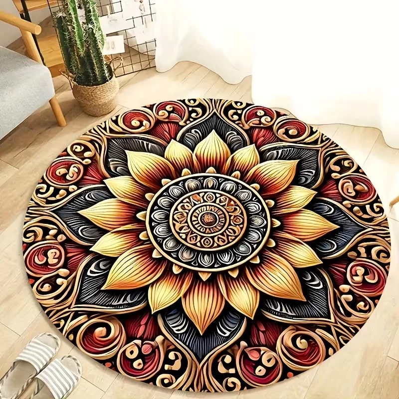 Karpet Bulat Mandala Boho Gaya - Wholesale Commercial Printing ulasan dan harga