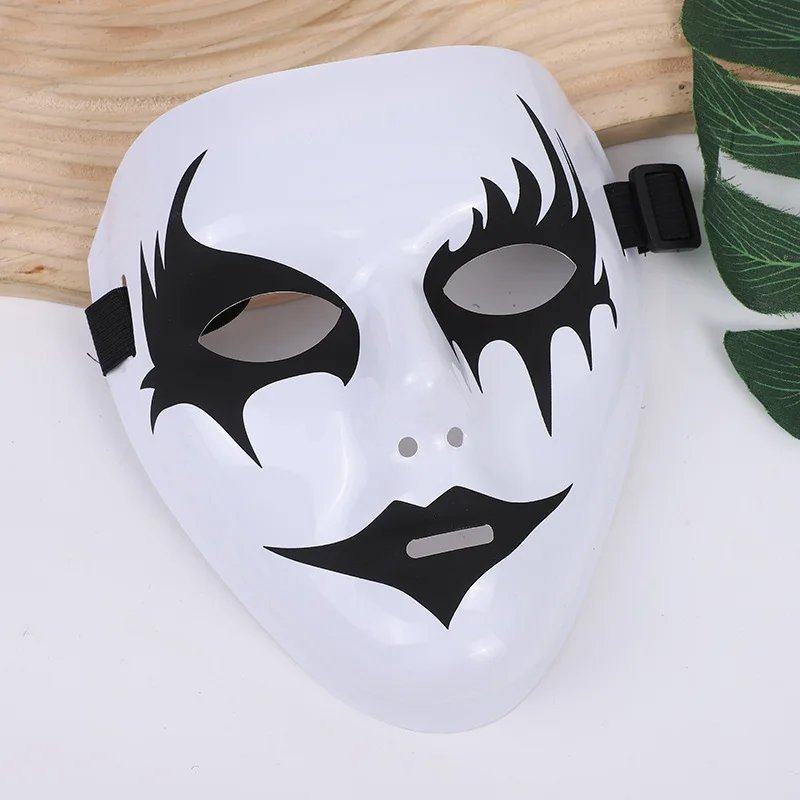 Scary Full Face Mask Halloween Cosplay Props for Vendetta Hacker White Black Face Mask  Anonymous Mask for Men Women