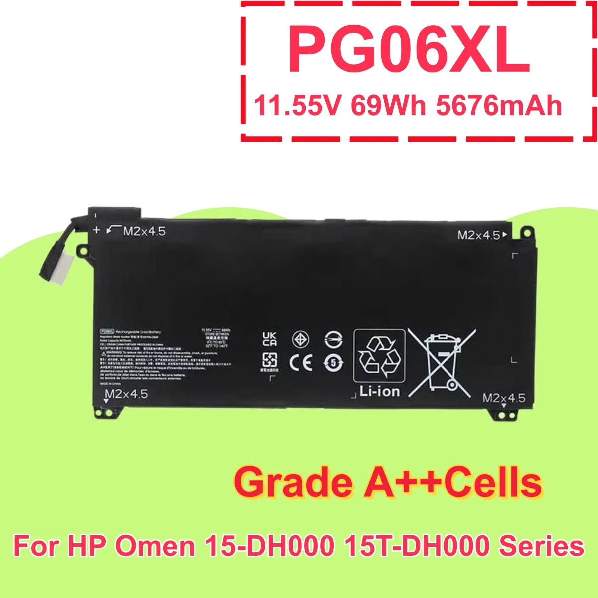 PG06XL Laptop Battery For HP Omen 15-DH 15-DH0XXX 15T-DH000 15T-DH100 15-DH1010CA TPN-C143 HSTNN-DB9F L48431-2C1 L48497-00