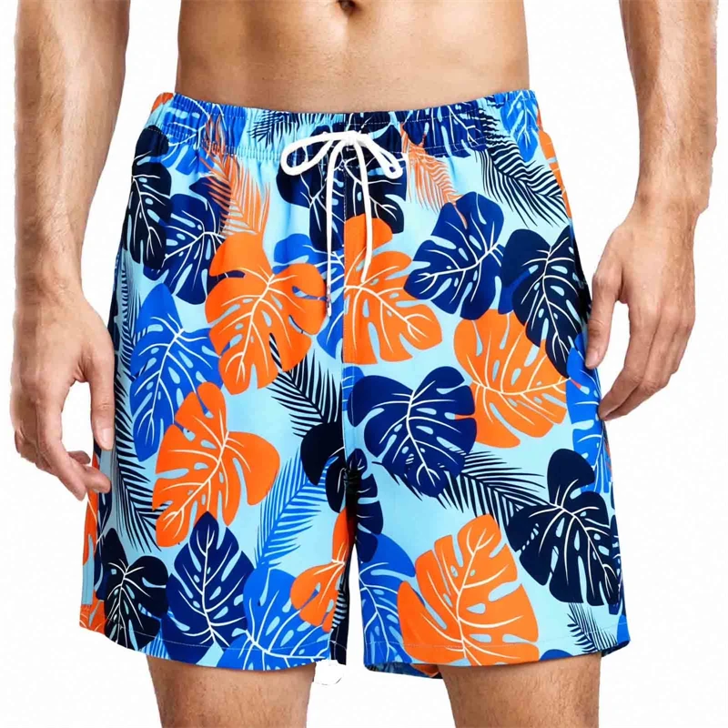 Fashion Colorful Palm Tree Print Mens Shorts Summer Quick Dry Casaul Shorts Summer Vacation Beach Surfing And Vacation Wear New