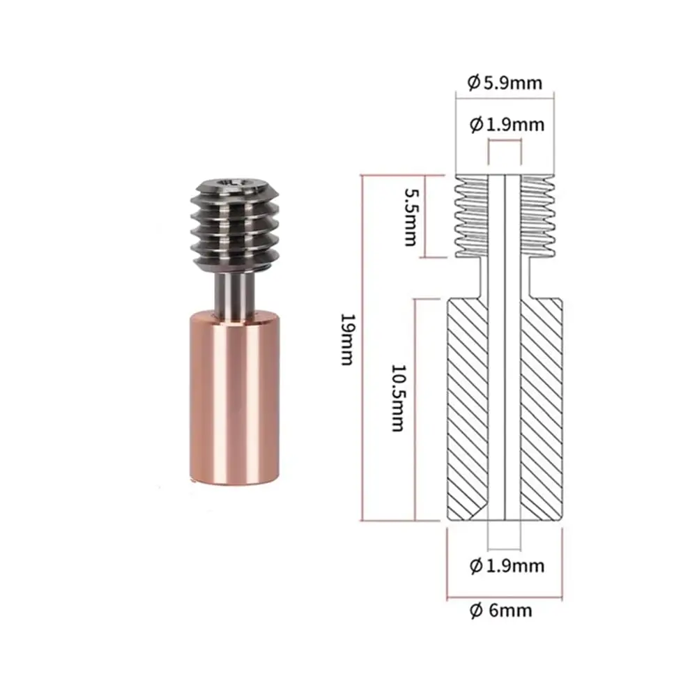 Creality Offizielles Ender3 Halsrohr aus Titanlegierung, Bimetall-Heatbreak, für Ender3 S1/3 V2/3 Pro/Ender 5/CR-6 SE/CR-5 PRO/CR10 – Detail 2