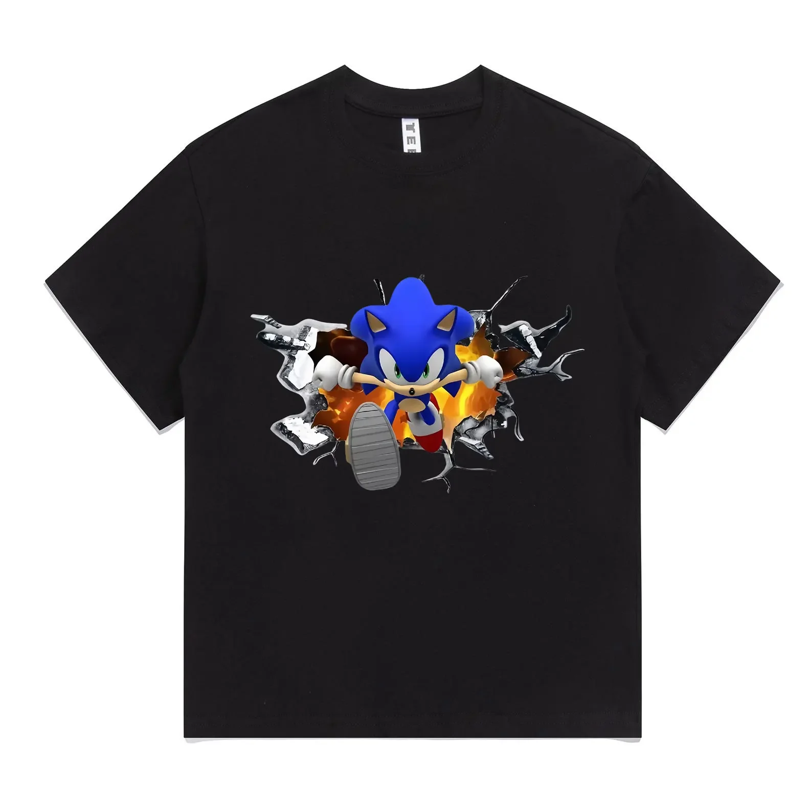 

Футболка с 3D треснутым эффектом и графическим рисунком Sonic Shattered Speed Tee Ретро игровая уличная одежда для мужчин и женщин