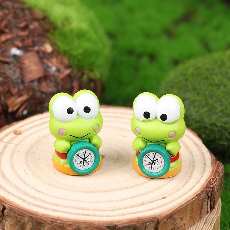 1:12 Cartoon Doll Clocks Frog Alarm Clock Doll Mini Home Decor Dollhouse Clock Miniature Toy Living Room Furniture Accessories