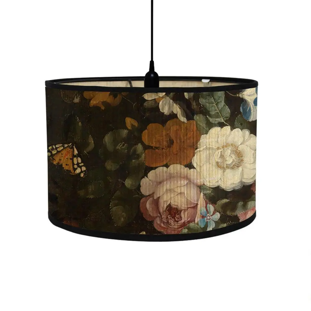 Bamboo Lamp Shade Retro Flower Pattern Light Cover Chandelier Lamp Lampshade For Floor Light Table Lamp Lighting Accessories