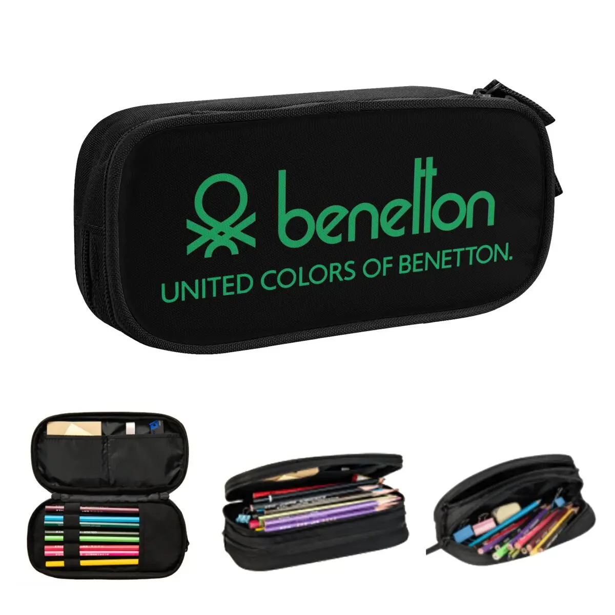 benetton pencil cases para meninos e meninas grande armazenamento pen bags pen box pencil pouch estudantes papelaria escola 01