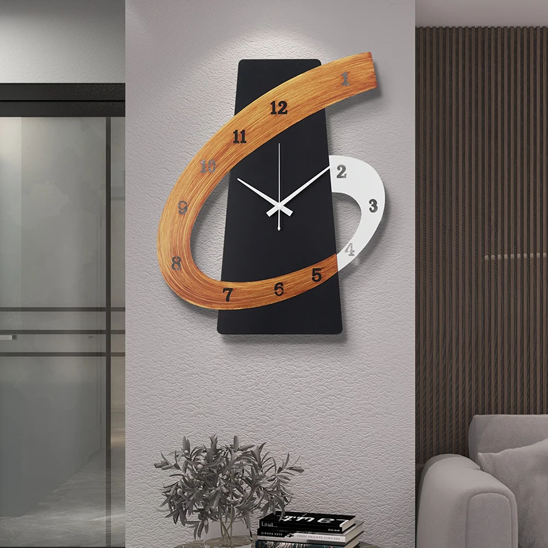 

Nordic style wall clock living room personality creative fashion free punching home decoration clock home atmosphere clock