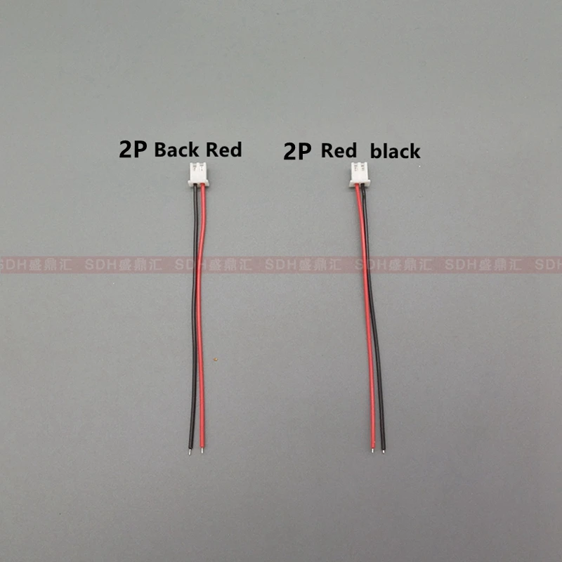 100Pcs JST XH2.54 XH 2.54mm Wire Cable Connector 2 Pin Pitch Male Plug Socket Wire Length 26AWG 24AWG