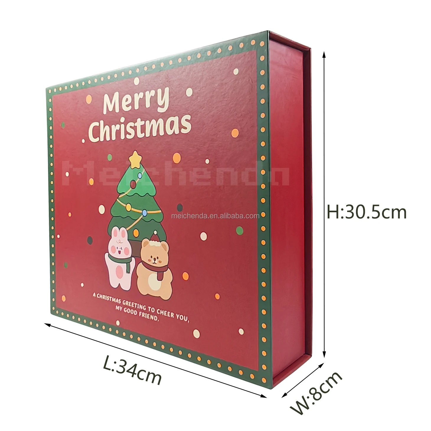 Customized queryHigh-End Portable Cosmetics Snacks Jewelry Candle Perfume Packaging Box Red Christmas Advent Calendar Box Whosal