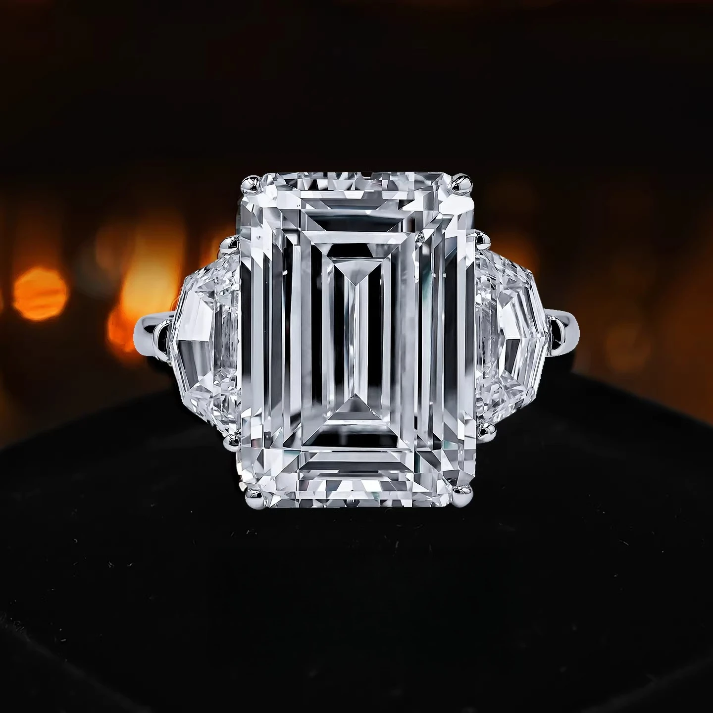 

Серебряное кольцо S925 с прямоугольным камнем Ашер весом 10 карат, модное и классическое женское украшение.