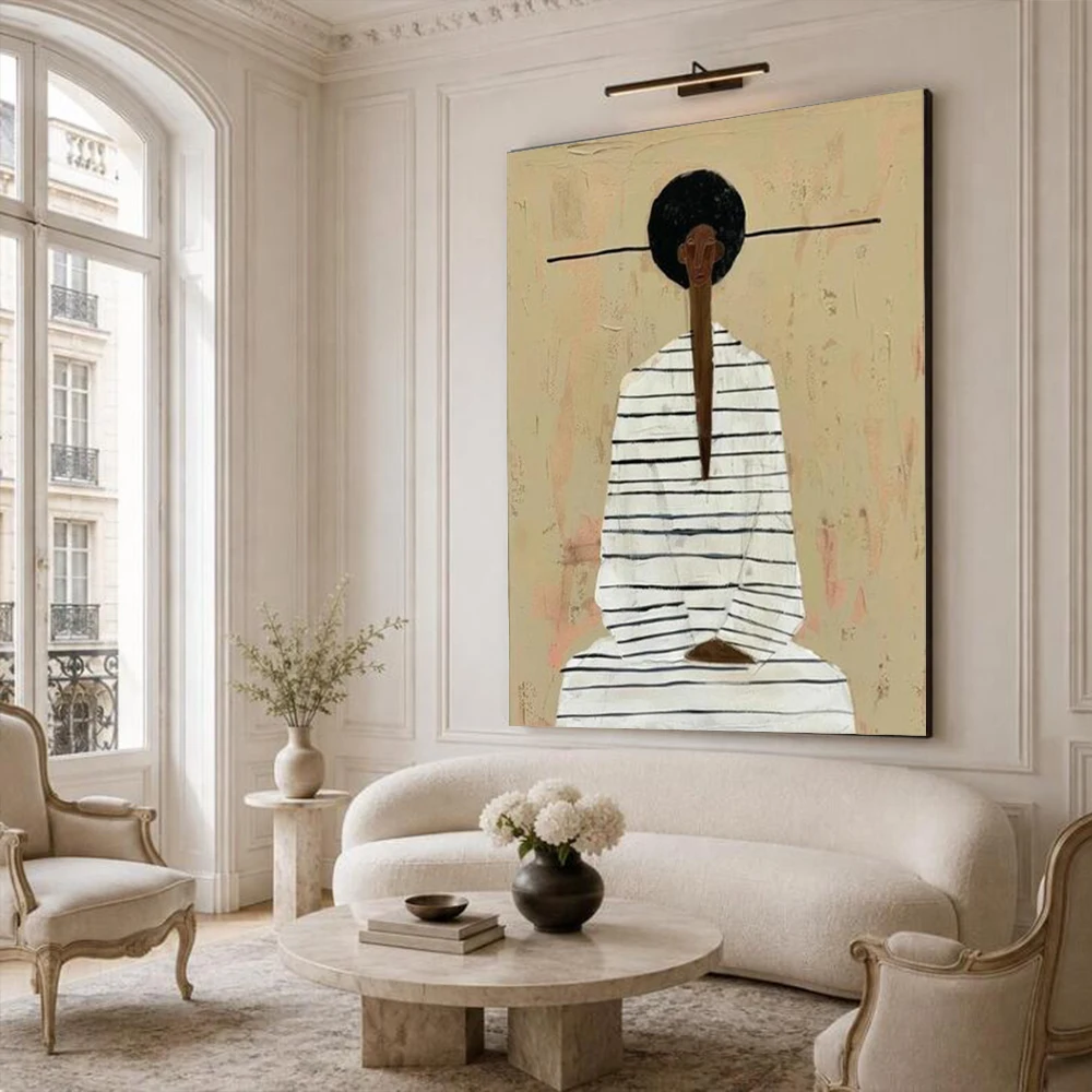 100% Handmade Abstract Figure Oil Painting on Canvas - Unique Living Room Wall Art Decor Mural Gift Figure Picture Theme Image