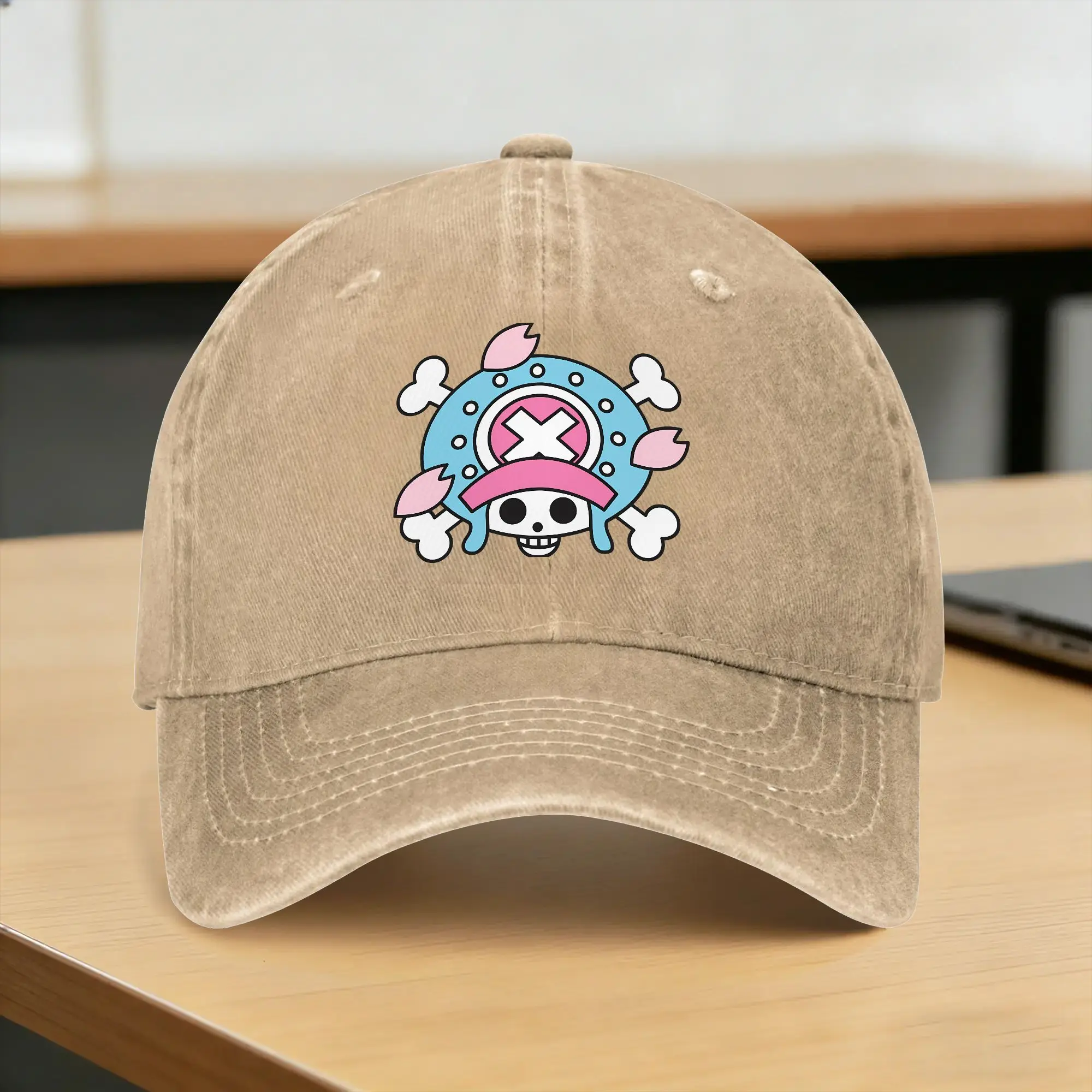 luffy Cartoon Anime Tony Tony Chopper Washed Baseball Cap Sun Trucker Hat Summer Unisex-Teens Tennis Skate Baseball Caps