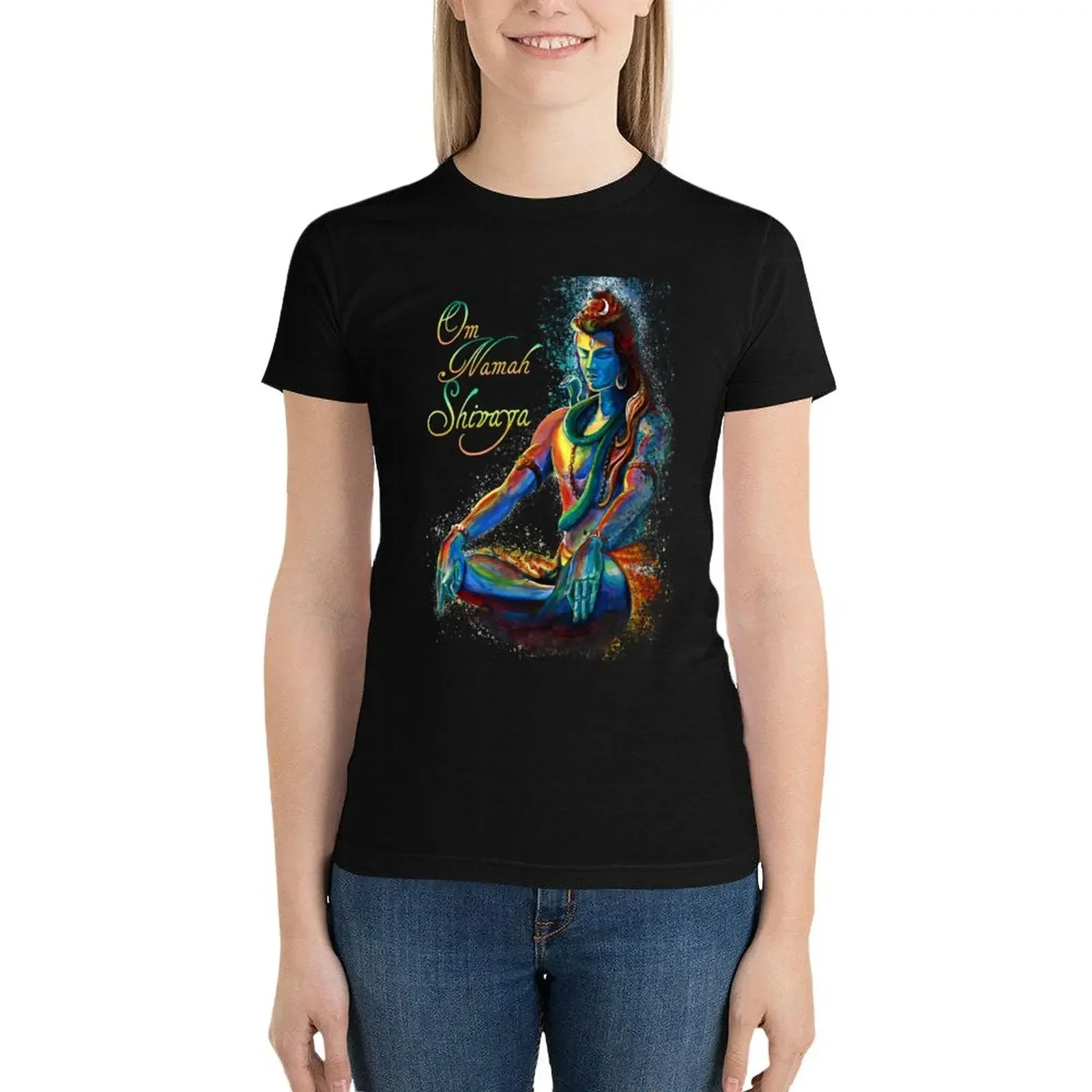 Mantra of Maha Shiva in deep Meditation T-Shirt graphics shirts graphic tees Short sleeve tee summer tops tops Women