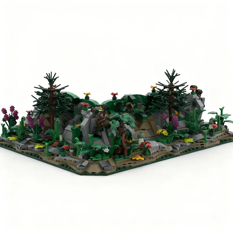 849 piezas MOC El Hobbit: El Señor de los Anillos, Rivendell MILS, Modelo de Bloques de Construcción de Arquitectura de Pendiente Rocciosa, Ladrillos, Regalo de Navidad, Juguete