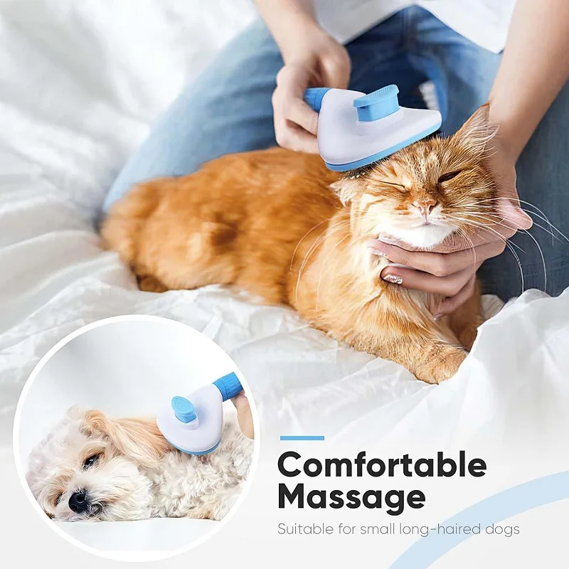 Katze Pinsel Entfernen Haar Edelstahl Pet Haar Entfernung Kamm Nicht Slip Hundesalon Pinsel Hund Kämme Bürsten Katze Zubehör – Detail 7