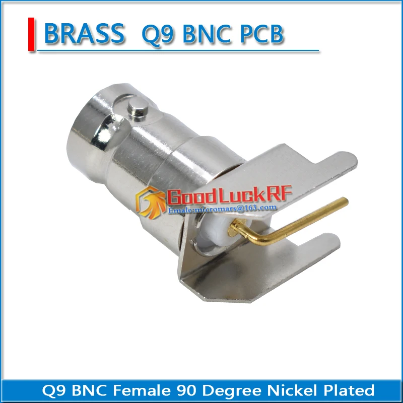 50 ohm Q9 BNC Female Right Angle 90 Degree Plug solder cup PCB Nickel Plated Brass RF Coaxial Adapters