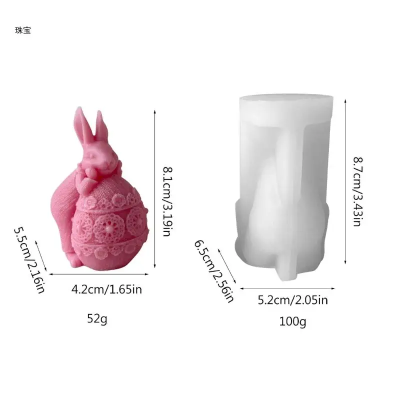 X5QE Epoxy Handmade Soap Mold Rabbit Decoration Mold for DIY Soap Decorations