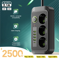 5M 2M EU Plug AC Outlets Multitap Socket Extension Cord Electrical Power Strip 3 USB Type C Fast Charging Network Filter Adapter