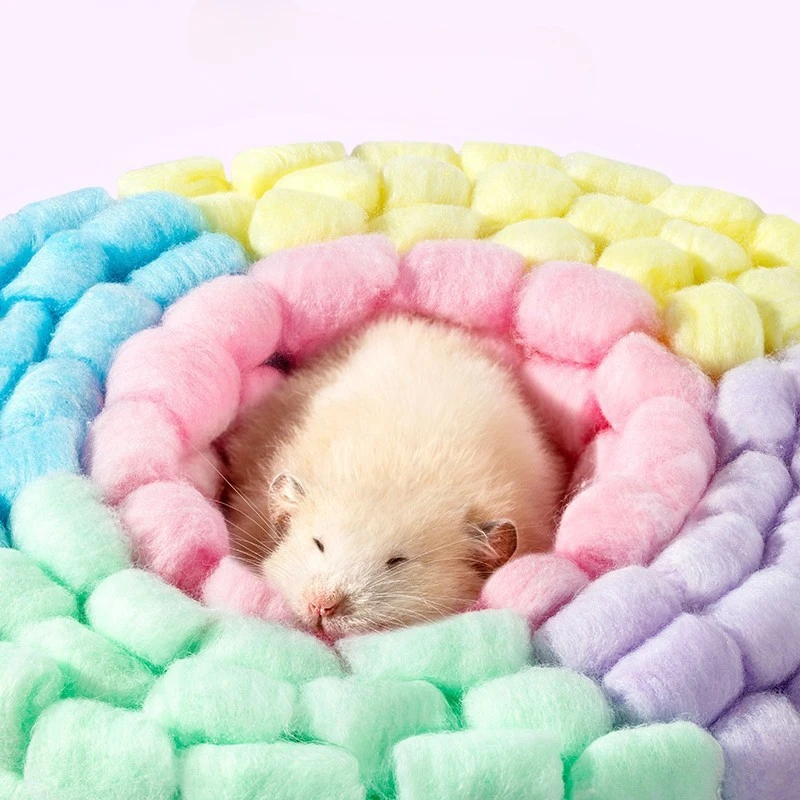 Hamster Warm Balls Colored Cotton Environment Deodorizing Winter Defatting Cotton Balls Hamster Supplies Pet Winter Paper Cotton