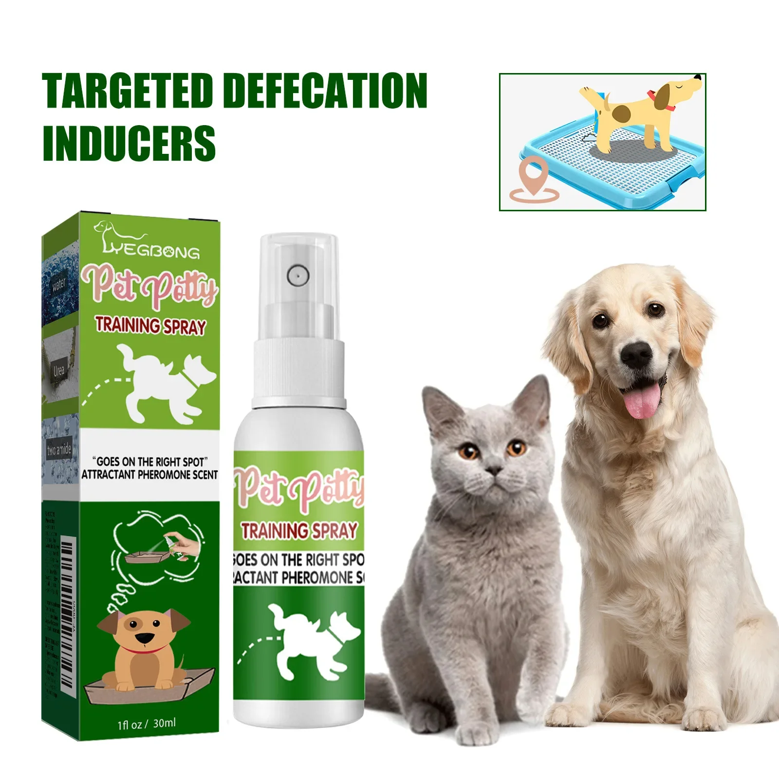 Yegbong Pet Potty Training Spray Positioning Defecation Inducer Gentle Housebreaking Aid for Dog Cat Puppy Kitten Toilet Trainer