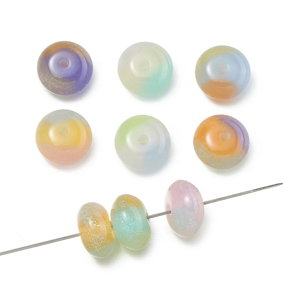 10mm Resin Cat Eye Abacus Bead Wheel Bead Loose Bead Handmade Diy Mobile Phone Chain Necklace Beaded Material Accessories