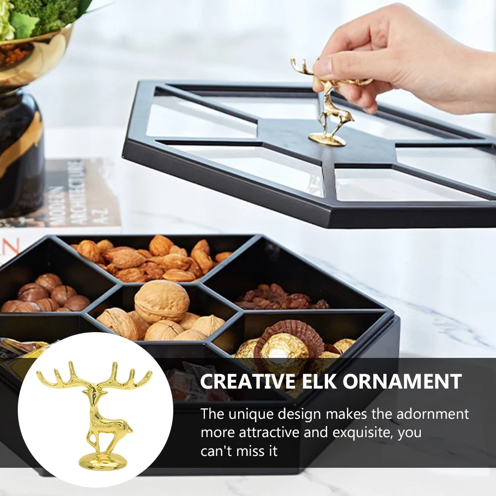 

2 Pcs Elk Decoration Accessories Bedroom Deer Office Statue Decorate Desktop Ornament Zinc Alloy Christmas