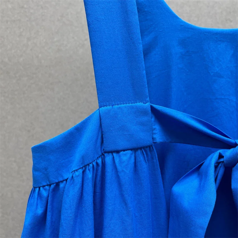 Immagine 6: Abito da donna nuovo con scollo rotondo, vestibilità slim, senza maniche, lungo, per l'autunno 2026, abito da festa senza schienale, in cotone, abiti casual da donna