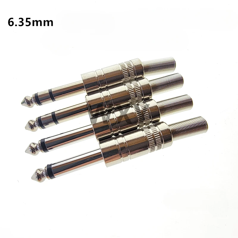 

4pcs metal 6.35mm 1/4" Male mono/Stereo Audio TRS Jack Plug Connector soldering