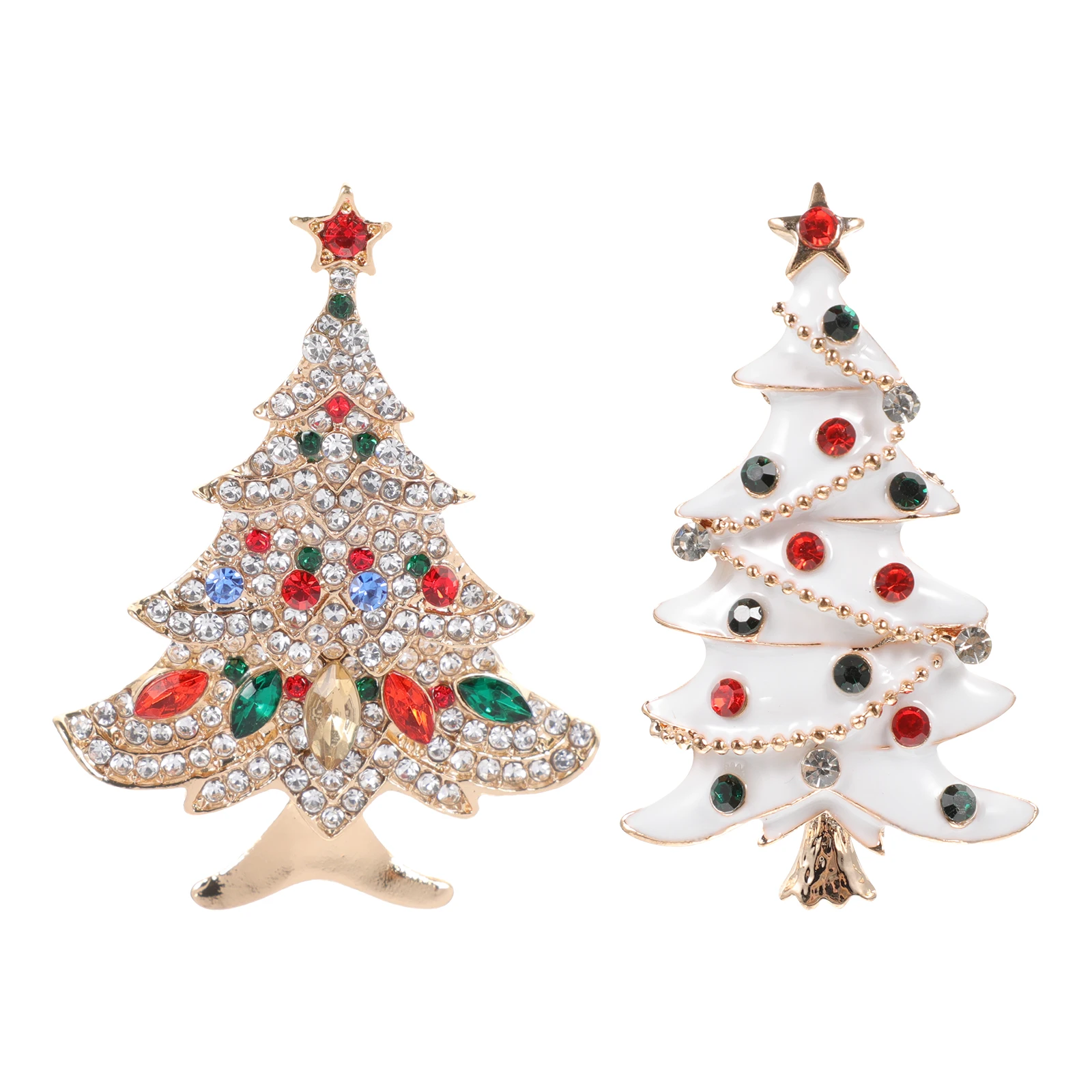 

Christmas Tree Brooch Alloy Rhinestones Girl Child naments Party Wear Elegant Xmas Metal Pin Christmas Style Gifts