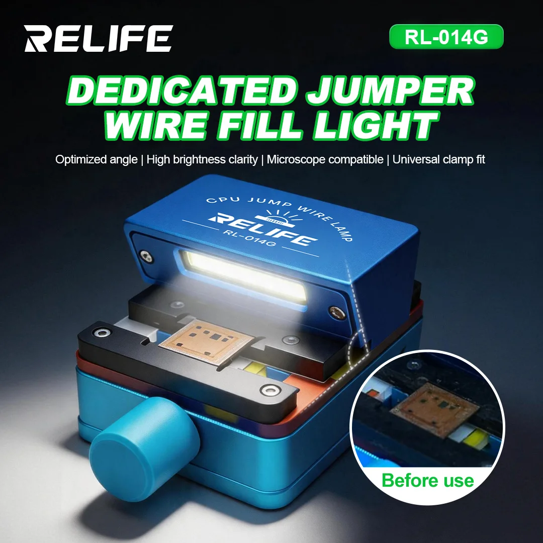 RELIFE RL-014G CPU Jumper Wire Fill Light Microscope Assisted Light Universal Clamp 5V for Phone Motherboard Repair Soldering