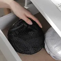 Folding Dirty Laundry Sorting Basket Washing Frame Bathroom Cloth Mesh Storage Bag Frame Bucket Laundry Organizers Storage Pouch 3