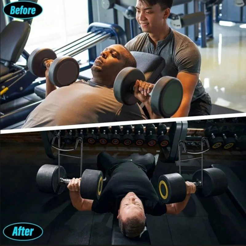 2PCS Dumbbell Hooks Hangers Heavy Power Dumbbells Rack Attachments for Dumbbell Bench Hold Up 225LB Black-A51M