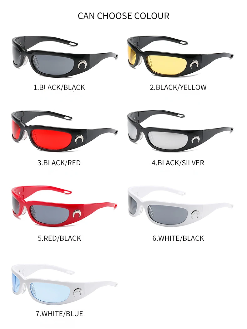 2026 Neue Rechteckige Sonnenbrille für Damen und Herren Vintage Outdoor Radsport Hip-Hop Punk Sonnenbrillen Y2k Brillen – Detail 12
