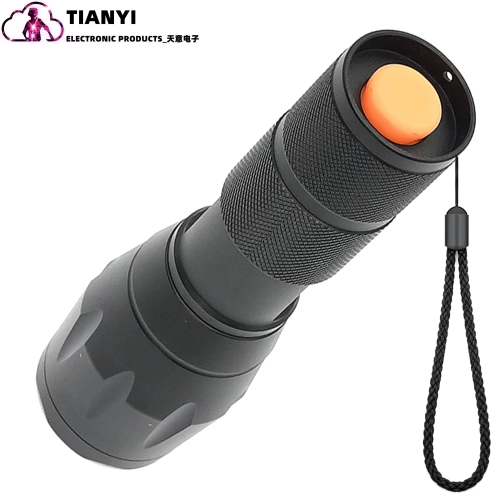 Upgraded Zoomable Red Flashlight, 4 Color in 1 Flash Light, Green Red Blue White Multi-Color RGBW Led with Memory for Fishing