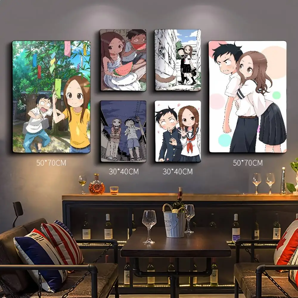 Anime Takagi-san Vintage Posters Sticky Vintage Room Home Bar Cafe Decor Kawaii Room Decor