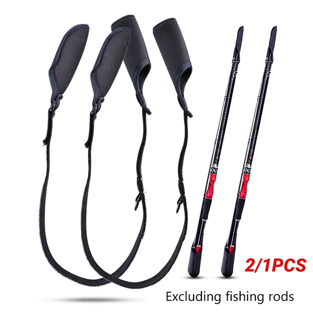 Fishing Rod Holder Strap Carp Fishing Rod Belt Protector Reel Elastic Wrap Band Tackle Pole Holder Fastener Protective Sleeve