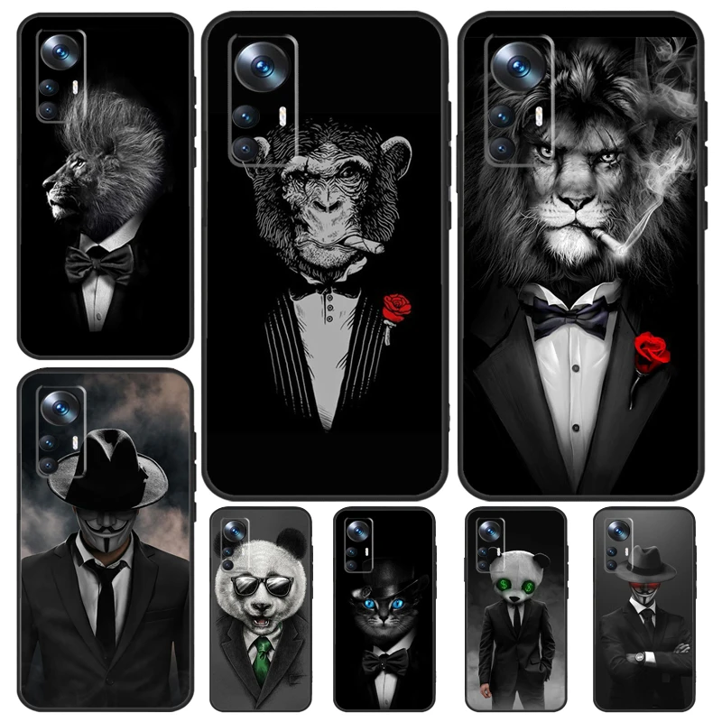 Man Suit Shirt Tie For POCO X5 X3 Pro M5 M5s F4 X4 F3 F5 Case For Xiaomi 13 13T Pro 12 Lite 12X 11T 12T 14 Pro