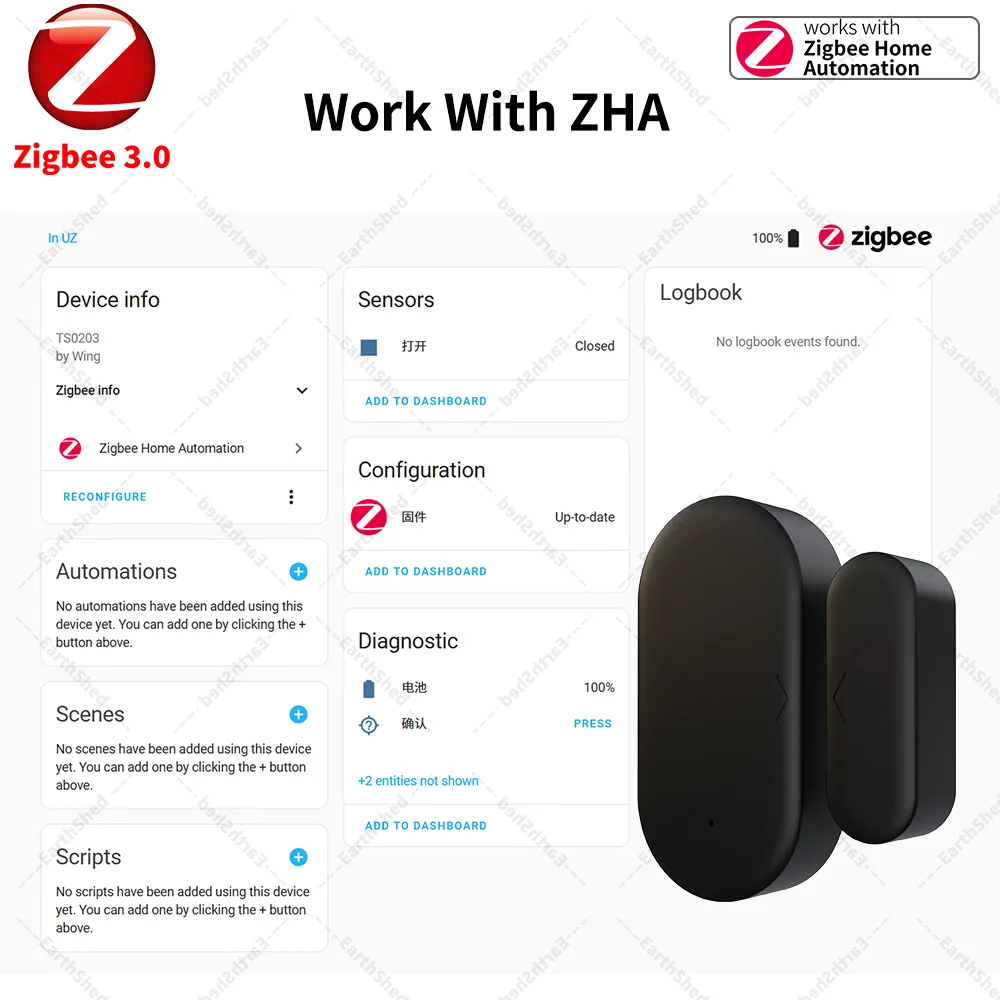 Zigbee 3.0 Door Sensor Window Sensor Contact Sensor Zigbee Hub Required work with Home Assistant Yandex Alexa ZHA Zigbee2MQTT image 4