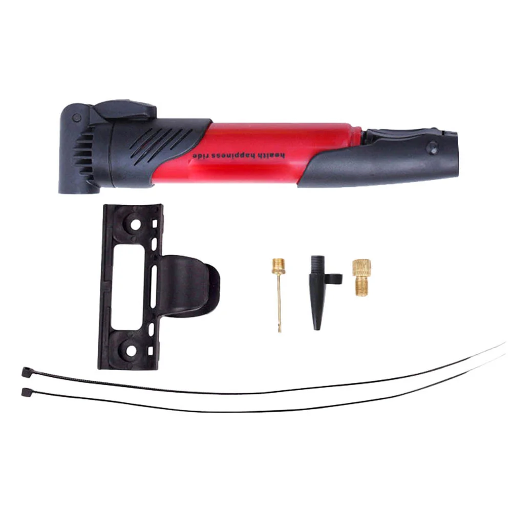 

Mini Portable Bicycle Pump High Pressure Bike Inflator For American French Valve No Rebound Red Lightweight