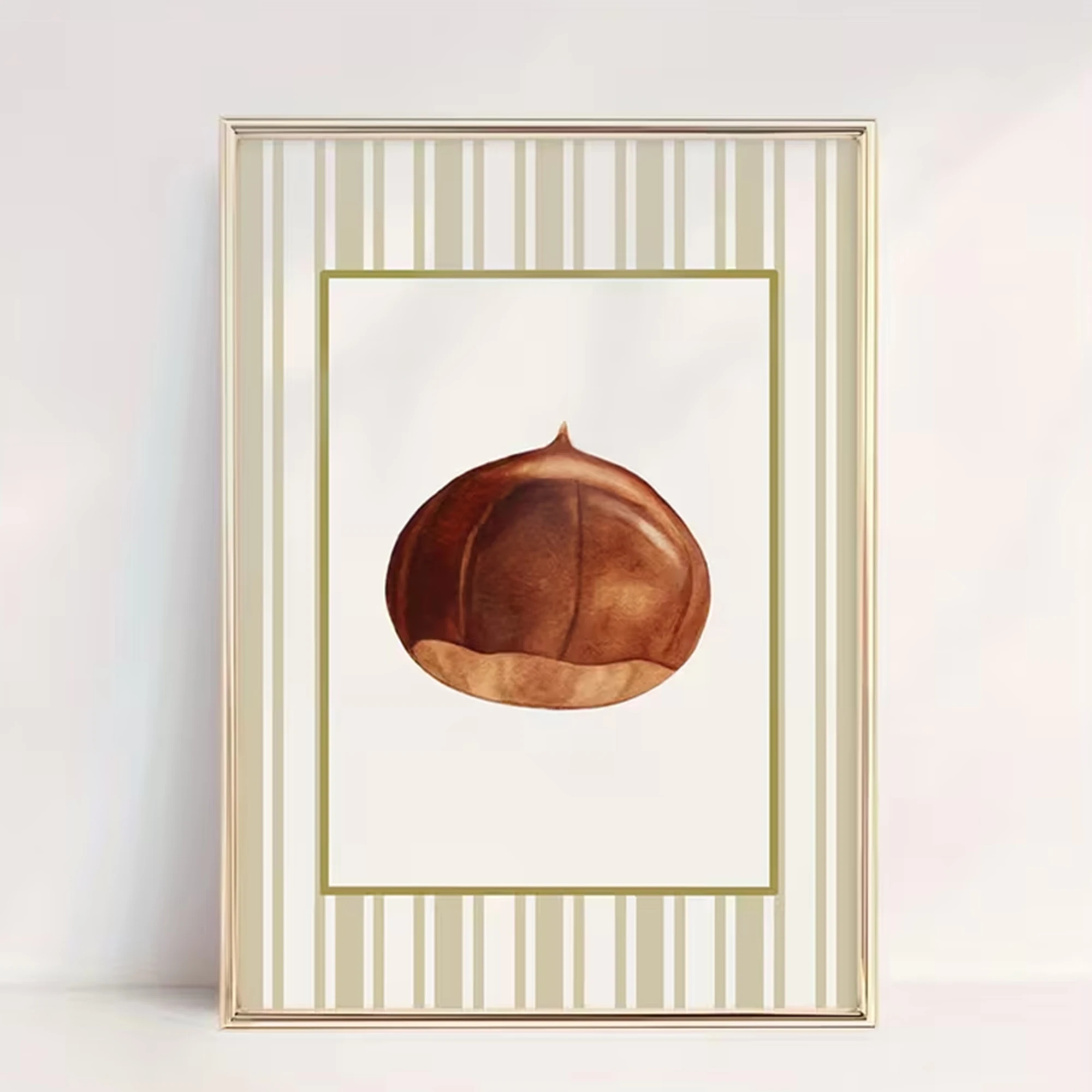 Retro Autumn Chestnuts Wall Art Print Canvas Painting Poster Picture For Bedroom,Living Room Home Decor